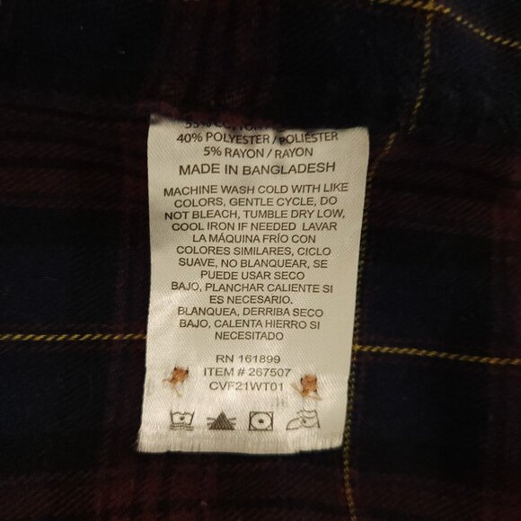 Cloudveil Flannel Shirt Blue Purple Plaid Long Sleeve Soft Mens Medium EUC - Picture 13 of 13